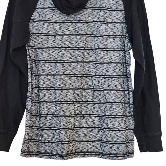 American Crusader Mens Hooded Shirt Size L Black Pocket Long Raglan Sleeve - Picture 9 of 9